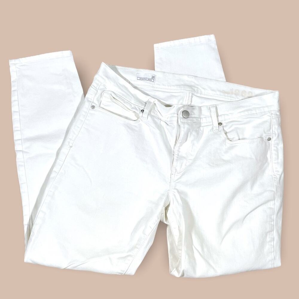 GAP LIGHT ACADEMIA SKINNY ANKLE LEGGING DENIM JEAN WHITE 31